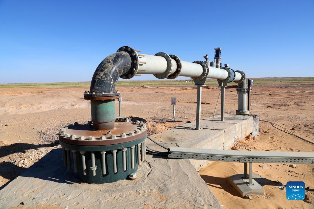 Photo shows a well drilled by the Chinese firm Zhongman Petroleum and Gas Group (ZPEC) at a beet plantation in a desert of Minya Province, Egypt on July 11, 2022. (Xinhua/Sui Xiankai)